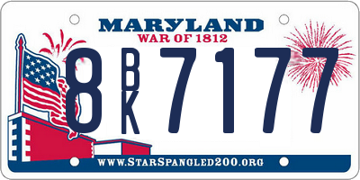 MD license plate 8BK7177