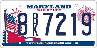 MD license plate 8BK7219