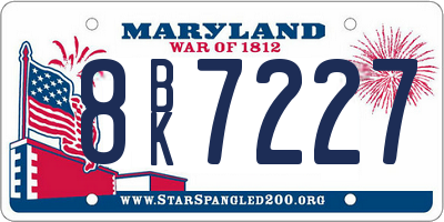 MD license plate 8BK7227