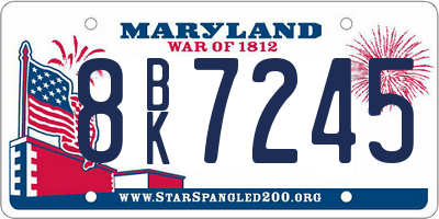 MD license plate 8BK7245