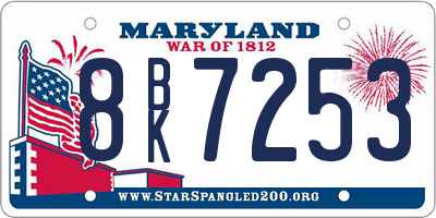 MD license plate 8BK7253