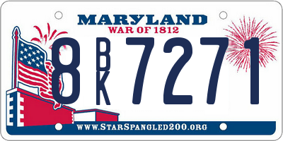 MD license plate 8BK7271