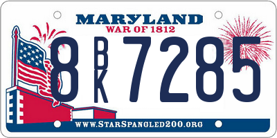 MD license plate 8BK7285