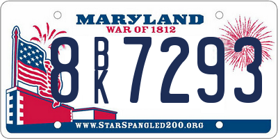 MD license plate 8BK7293
