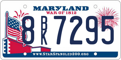 MD license plate 8BK7295
