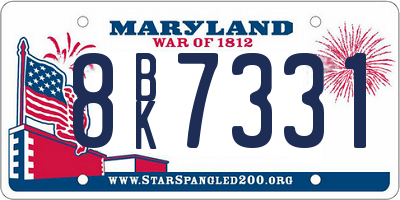 MD license plate 8BK7331