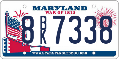 MD license plate 8BK7338