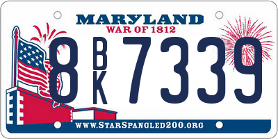 MD license plate 8BK7339