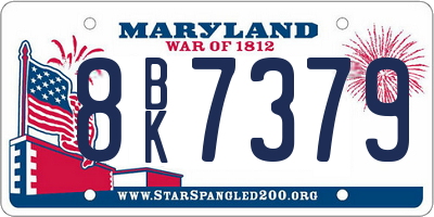 MD license plate 8BK7379
