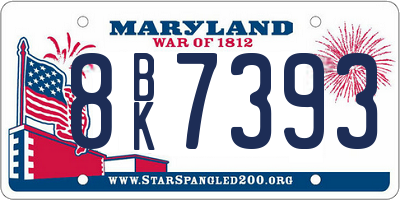 MD license plate 8BK7393