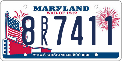 MD license plate 8BK7411