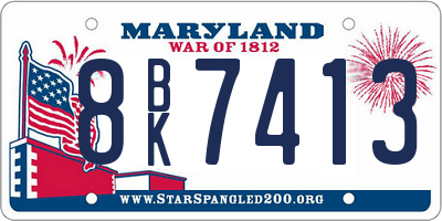 MD license plate 8BK7413