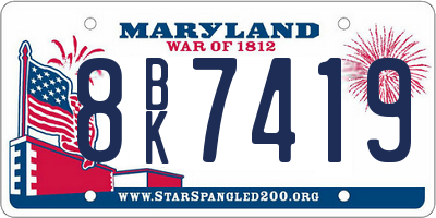 MD license plate 8BK7419