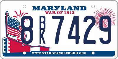 MD license plate 8BK7429