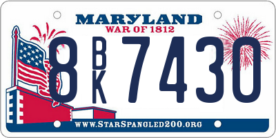 MD license plate 8BK7430