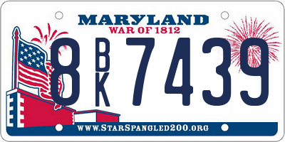 MD license plate 8BK7439