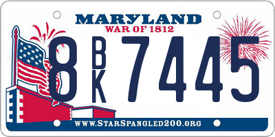 MD license plate 8BK7445