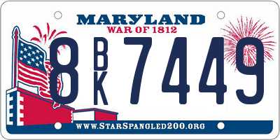 MD license plate 8BK7449