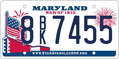 MD license plate 8BK7455
