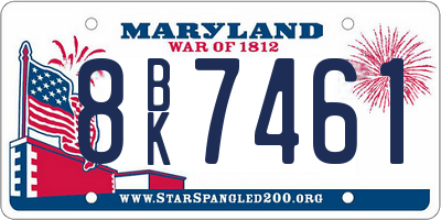 MD license plate 8BK7461