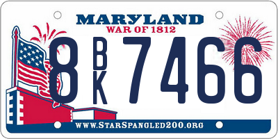 MD license plate 8BK7466