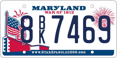 MD license plate 8BK7469