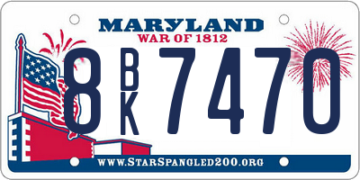 MD license plate 8BK7470