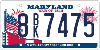MD license plate 8BK7475