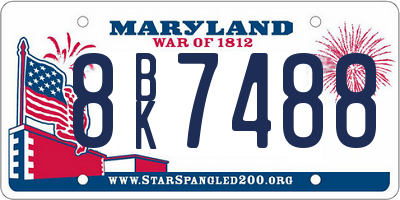 MD license plate 8BK7488