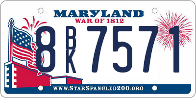 MD license plate 8BK7571