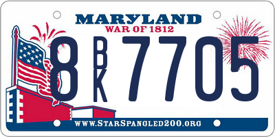 MD license plate 8BK7705