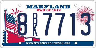 MD license plate 8BK7713