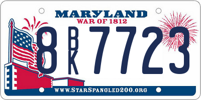 MD license plate 8BK7723