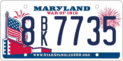 MD license plate 8BK7735