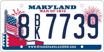 MD license plate 8BK7739