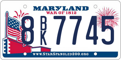 MD license plate 8BK7745