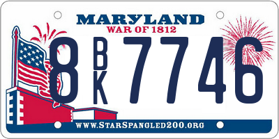 MD license plate 8BK7746