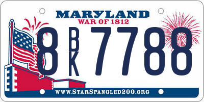 MD license plate 8BK7788