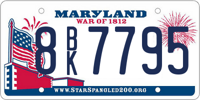 MD license plate 8BK7795