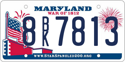 MD license plate 8BK7813