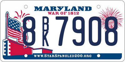 MD license plate 8BK7908