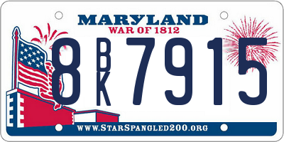 MD license plate 8BK7915