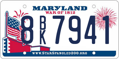 MD license plate 8BK7941