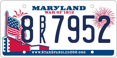 MD license plate 8BK7952