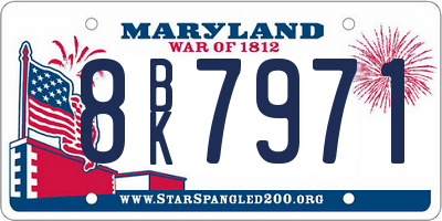 MD license plate 8BK7971