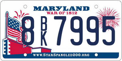 MD license plate 8BK7995