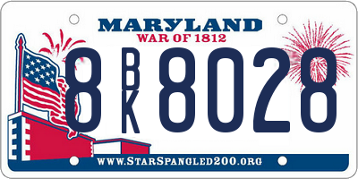 MD license plate 8BK8028