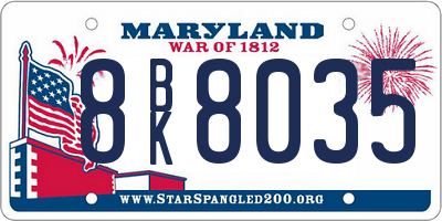 MD license plate 8BK8035
