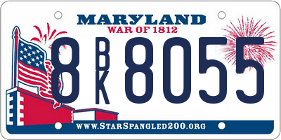 MD license plate 8BK8055