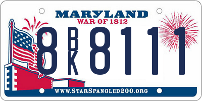 MD license plate 8BK8111